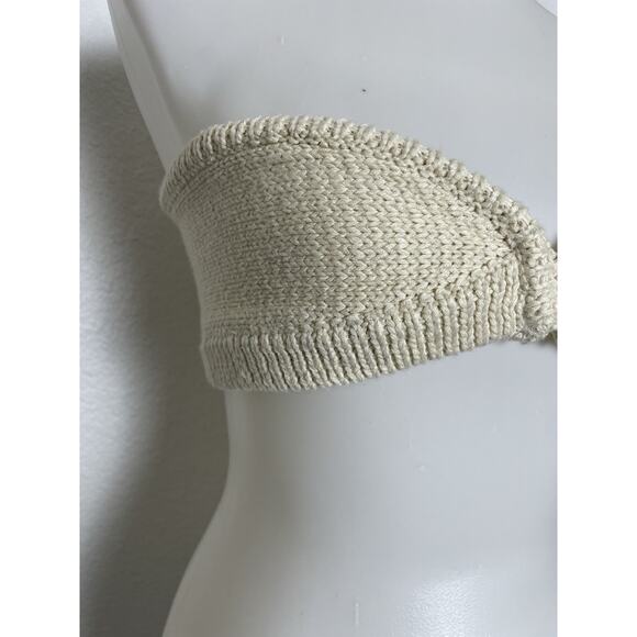 Ruve Top Bra Pullover Knit Stretch Halter Vija Tan FLAW - Picture 3 of 9